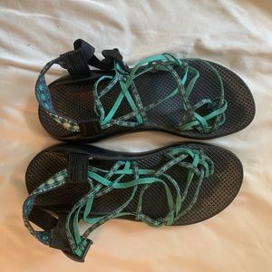 Three Strap Green Chacos